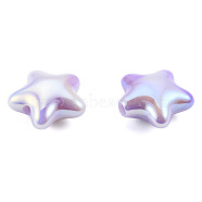 UV Plating Rainbow Iridescent Acrylic Beads, Star, Medium Purple, 20x22x10.5mm, Hole: 3.2mm(PACR-T016-02A)