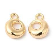 Brass Charms, Real 18K Gold Plated, Letter O, 13.5x10x4.5mm, hole: 2.5mm(KK-P234-13G-O)