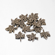 Autumn Theme Tibetan Style Alloy Pendants, Lead Free and Cadmium Free, Maple Leaf, Antique Bronze, Maple Leaf, 14mm wide, 17mm long, hole: 1.5mm(X-MLF0188Y)