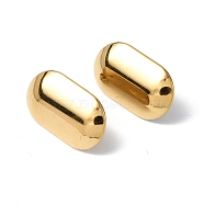 Ion Plating(IP) 304 Stainless Steel Stud Earring Findings, with Vertical Loops and Ear Nuts, Oval, Real 18K Gold Plated, 23.5x14.5mm, Hole: 4mm, Pin: 0.7mm(STAS-F286-13G)