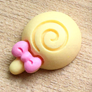 Resin Cabochons, DIY for Earrings & Bobby pin Accessories, Sweets, Yellow, 22x15mm(RESI-CJC0007-31F)