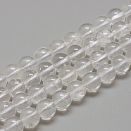Natural Quartz Crystal Beads Strands, Rock Crystal Beads, Round, 10mm, Hole: 1mm, about 40pcs/strand, 15.7 inch(G-R446-10mm-29)