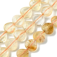 Natural Yellow Quartz Beads Strands, Faceted Teardrop, 12x12x5.5~6.5mm, Hole: 1.2~1.6mm, about 34~36pcs/strand, 15.75~16.34 inch(40~41.5cm)(G-G117-D08-01)