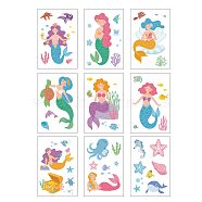 PVC Window Sticker, for Window or Stairway Home Decoration, Rectangle, Mermaid Pattern, 300x195mm(DIY-WH0435-006)
