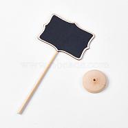 Mini Wedding Party Seat Number Message Base Stand Board, Rectangle Blackboard, Black, 180mm(AJEW-WH0028-04)