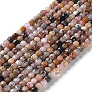 Natural Pink Opal Beads Strands, Faceted, Square, 4.5x4.5x4.5mm, Hole: 0.8mm, about about 85~98pcs/strand, 14.76''~15.98''(37.5~40.6cm)(G-M421-B03-01)