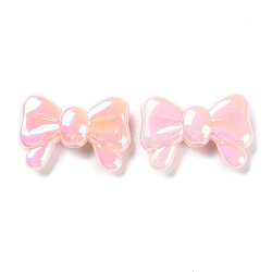 UV Plated Acrylic Beads, Iridescent, Bowknot, Pearl Pink, 20x29x8.5mm, Hole: 3.3mm(SACR-C003-01C)
