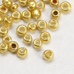 Glass Seed Beads, Dyed Colors, Round, BurlyWood, Size: about 2mm in diameter, hole:1mm(E0690022)