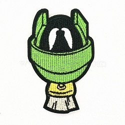 Computerized Embroidery Cloth Iron on/Sew on Patches, Costume Accessories, Lime, 9.2x5.8cm(DIY-F034-C02)