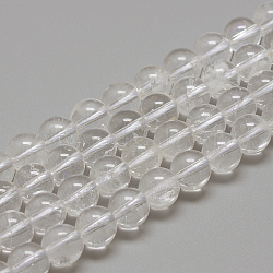 Natural Quartz Crystal Beads Strands, Rock Crystal Beads, Round, 10mm, Hole: 1mm, about 40pcs/strand, 15.7 inch(G-R446-10mm-29)
