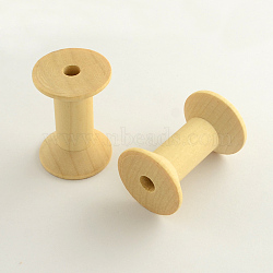 Wooden Empty Spools for Wire, Thread Bobbins, BurlyWood, 47x31mm, Hole: 7mm(WOOD-Q018-23)