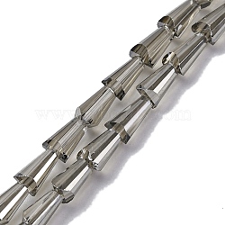 Transparent Electroplate Glass Beads Strands, Cone Beads Strands, Faceted, Gray, 6x4x3.5mm, Hole: 0.7mm, about 99pcs/strand, 21.34''(54.2cm)(EGLA-H107-02A-PL01)