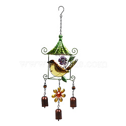 Glass Wind Chime, Pendant Decoration, with Iron Findings, for Garden, Window Decoration, Bird, 530x175mm(PW23040429767)