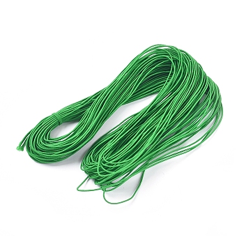 Core Spun Elastic Cord, for DIY Jewelry Making, Green, 1mm, about 22m/bundle