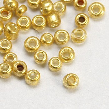 Glass Seed Beads, Dyed Colors, Round, BurlyWood, Size: about 2mm in diameter, hole:1mm