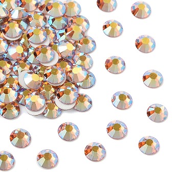 Preciosa&reg MAXIMA Crystal No Hotfix Flatback Stones, Czech Crystal, Dura Foiling, Round(438 11 615 Chaton Rose), 10070 200 Topaz AB, SS16(3.8~4mm)