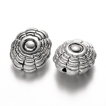Flower CCB Plastic Beads, Antique Silver, 25x29x15mm, Hole: 3mm