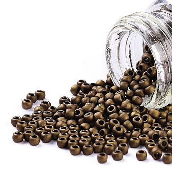 TOHO Round Seed Beads, Japanese Seed Beads, (702) Matte Color Dark Copper, 11/0, 2.2mm, Hole: 0.8mm, about 1110pcs/10g