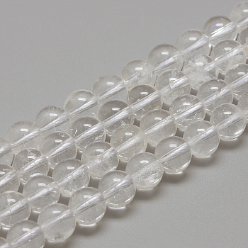 Natural Quartz Crystal Beads Strands, Rock Crystal Beads, Round, 10mm, Hole: 1mm, about 40pcs/strand, 15.7 inch
