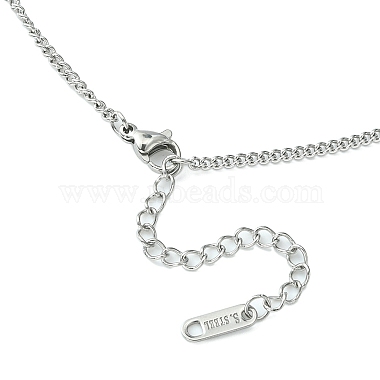 304 Stainless Steel Curb Chain Necklace for Men Women(NJEW-YW0001-12)-2