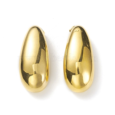 304 Stainless Steel Teardrop Stud Earrings for Women(EJEW-K244-10G)-2