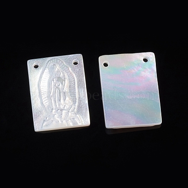 Natural White Shell Lady of Guadalupe Pendants(SSHEL-D083-30)-2