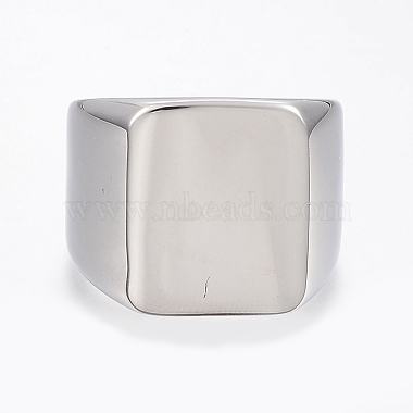 304 Stainless Steel Signet Band Rings for Men(RJEW-G091-16-P)-2