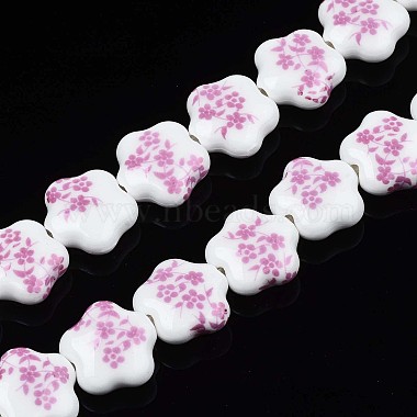 Flamingo Flower Porcelain Beads