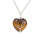 Natural Tiger Eye Heart Pendant Necklaces(PW-WG58330-07)-1
