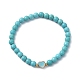 Synthetic Turquoise Round Beaded Stretch Bracelets(BJEW-JB09881-08)-1