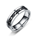 201 Stainless Steel Dragon Pattern Finger Rings for Men, Stainless Steel Color, US Size 12 1/2(21.7mm)(FS-WGE821B-05)