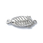 Non-Tarnish 304 Stainless Steel Box Clasp, Stainless Steel Color, 21x9mm, Hole: 1.2mm(STAS-Q318-02P)