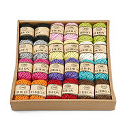 12 Colors Jute Cord, Jute String, Jute Twine, Fixed Color, Mixed Color, 2mm, about 10.93 yards(10m)/roll, 2 roll/color(OCOR-L039-G)