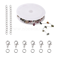 DIY Chain Necklace Bracelet Making Set, Including 316 Stainless Steel Paperclip Chains, 304 Stainless Steel Jump Rings & End Chains & Zinc Alloy Clasps, Platinum & Stainless Steel Color, Chain: 1m/bag(DIY-YW0005-95)