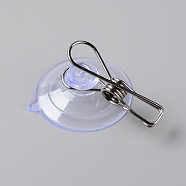 PVC Suction Cup, with Stainless Steel Clamp, Stainless Steel Color, 6.6x4.4x3cm(AJEW-WH0182-60)