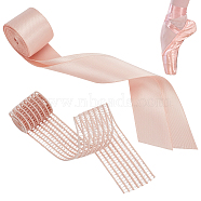 WADORN 1Pc Polyester Invisible Mesh Elastic, 1 Bundle Single Face Satin Ribbon, for Toe Shoes, Mixed Color, 7/8~1 inch(23~25mm)(OCOR-WR0001-23)