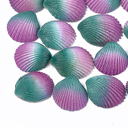 Spray Paint Natural Ark Shell Beads, Sea Shell Beads, Undrilled/No Hole, Plum, 37~47x35~42x12.5~15mm(X-SSHEL-S261-03A)