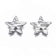 304 Stainless Steel Charms, Twist Star, Stainless Steel Color, 12x12x1mm, Hole: 1.4mm(STAS-S080-057P-NR)