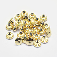 Long-Lasting Plated Brass Ear Nuts, Bullet Bullet Clutch Earring Backs with Pad, for Stablizing Heavy Post Earrings, Real 18K Gold Plated, Nickel Free, 5x7mm, Hole: 0.5mm(X-KK-K193-150G-NF)