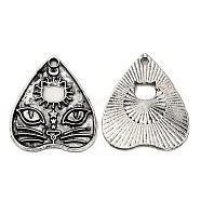 Tibetan Style Alloy Pendants, Cadmium Free & Nickel Free & Lead Free, Antique Silver, Heart, 26x22.5x1.5mm, Hole: 1.8mm(FIND-C037-01C-AS)