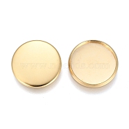 304 Stainless Steel Plain Edge Bezel Cups, Cabochon Settings, Flat Round, Golden, Tray: 14mm, 15.5x1.9mm(STAS-E460-10G-14MM)