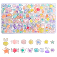 154Pcs Transparent Acrylic Beads Sets, Bead in Bead, Mixed Shapes, Mixed Color, 10.5~20x11~21x6~13mm, Hole: 2~3mm(TACR-CA0001-27)