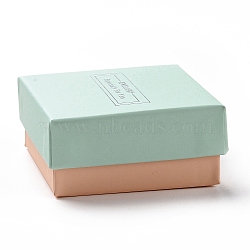 Jewellery Especially For You Cardboard Bracelet Boxes, with Black Sponge, for Jewelry Gift Packaging, Square, Aquamarine, 7.5x7.5x3.5cm(X3-CBOX-L008-006A-02)