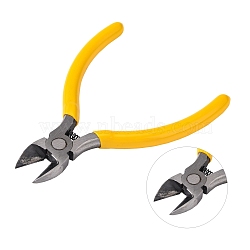 Jewelry Pliers, #50 Steel(High Carbon Steel) Side Cutting Pliers, Side Cutter, Gunmetal, Yellow, 115x55mm(TOOL-D029-01)
