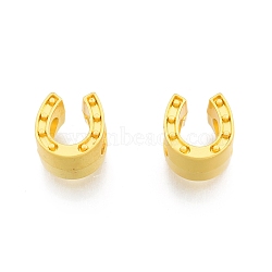 Alloy Beads Frame, Large Hole Beads, Horseshoe, Matte Gold Color, 10x9.5x7.5mm, Hole: 4.5mm(FIND-A017-11MG)