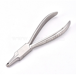 Steel Eyeglasses Pliers, Nose Pad Adjusting Pliers, Stainless Steel Color, 53x49.5x15mm, Hole: 1.5x3mm(PT-WH0006-08)