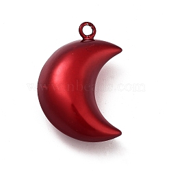 Brass Pendants, Moon, Dark Red, 37x24.5x13.5mm, Hole: 3mm(KK-A213-01A)