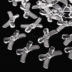 Transparent Acrylic Beads, Bowknot, Clear, 20x34x5.5mm, Hole: 1.8mm, about 435pcs/500g(TACR-S154-55B-205)