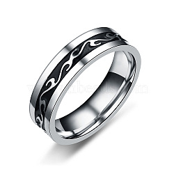 201 Stainless Steel Dragon Pattern Finger Rings for Men, Stainless Steel Color, US Size 12 1/2(21.7mm)(FS-WGE821B-05)