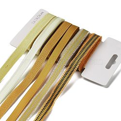 18 Yards 6 Styles Polyester Ribbon, for DIY Handmade Craft, Hair Bowknots and Gift Decoration, Yellow Color Palette, Goldenrod, 3/8~1/2 inch(10~12mm), about 3 yards/style(SRIB-C001-E01)